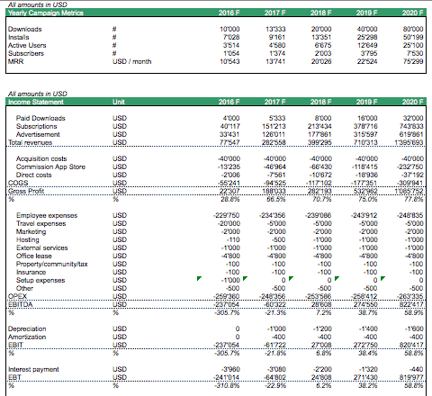 pro forma cash flow statements