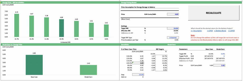 Battery Energy Pricing Model for IRR Analysis | eFinancialModels 15 - Battery Energy Pricing Model