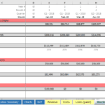 5-Year Monthly Profit & Loss Statement Overview | eFinancialModels 5-year P&L statement showcasing COGS, gross profit, and fixed costs.
