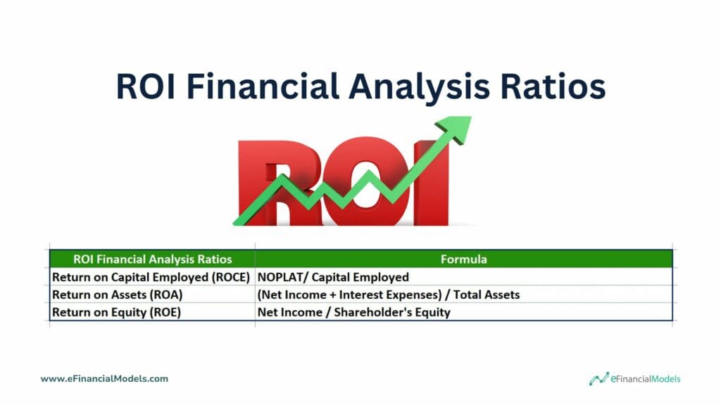 ROI Financial Analysis Ratios with Formulas | eFinancialModels 11 - ROI Financial Analysis Ratios