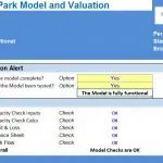 Validation checklist for a functional car park model with completion alerts