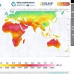 Global Horizontal Irradiation Solar Resource Map | eFinancialModels Global solar resource map showing horizontal solar irradiation levels worldwide