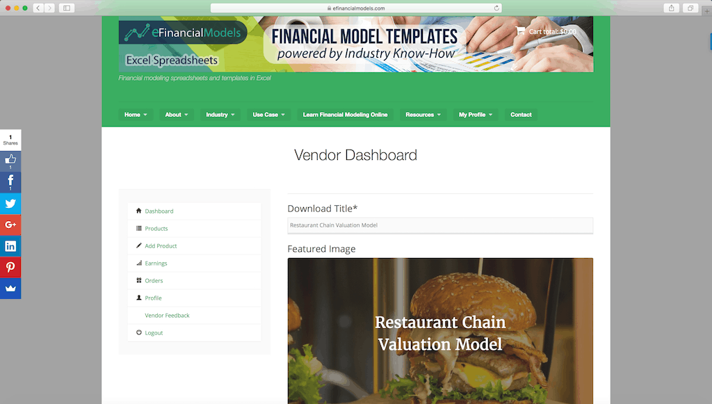 Add Product Menu uploading new product