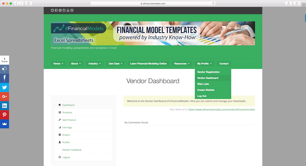 Vendor Dashboard