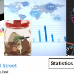 Collage of business statistics visualized through maps and graphs.