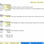 Financial Model Template Overview | eFinancialModels Financial model showing project assumptions, equity details, and cash sources.