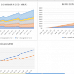 Monthly Churn and MRR Expansion Analysis | eFinancialModels Monthly churn and MRR expansion charts showing customer tier trends.