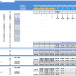 Financial model showing asset and debt calculations for an airport operator over 25 years.