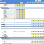 Nail Salon Financial Model Inputs Overview | eFinancialModels Nail salon financial model table showing costs, contributions, and employee expenses.