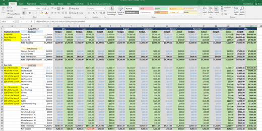 Personal Finance Budget Sheet