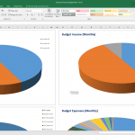 Budget Analysis Charts for Income and Expenses | eFinancialModels Budget charts showing actual income and expenses, monthly and annually.