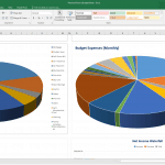 Budget vs. Actual Expenses Visualization | eFinancialModels Annual and monthly budget expense pie charts with categories and costs.