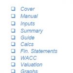 Checklist of sections in coworking space financial model template