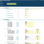 Screenshot of Hotel ABC Ltd financial projection model setup with general and naming inputs.