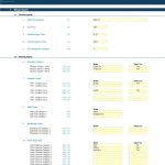 ABC Ltd Financial Projection Inputs | eFinancialModels Screenshot of ABC Ltd financial projection setup inputs, detailing company information, revenue streams, variable costs, staff costs, marketing expenses, and fixed assets.