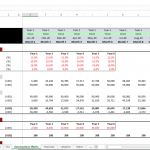 Assumptions matrix showing working capital projections in Excel.