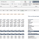 Quarterly and Full-Year P&L Statement Overview | eFinancialModels Profit and loss statement with quarterly and yearly financial metrics.