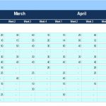Weekly Financial Disbursement Template for March-May | eFinancialModels Weekly disbursement tracking table for financial planning from March to May.