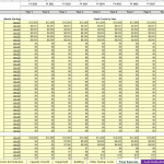 Table of fixed monthly costs categorized by type for ten years.