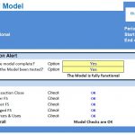 M&A Financial Model Checks Summary | eFinancialModels M&A financial model summary showing completion and checks status.
