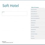 Soft Hotel Financial Model Cover Page | eFinancialModels Cover sheet detailing sections of a hotel financial model template.