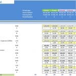 M&A Financial Model - Income Statement Overview | eFinancialModels Income statement with actual and forecasted revenues, expenses, and net income for M&A analysis.