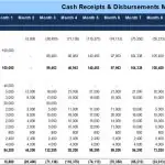 Monthly Cash Flow Statement: Receipts & Disbursements | eFinancialModels Cash flow statement showing monthly cash receipts and expenditures for financial analysis.