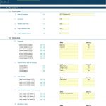 Setup inputs for financial projection including company details and product categories.