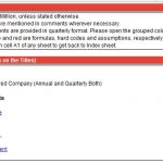 Financial Model Template Instructions and Table of Contents | eFinancialModels Instructions and table of contents screenshot from a financial model template.