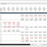 Cash flow waterfall chart showing collections, costs, and funding needs in an Excel model.