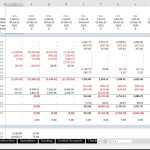 Detailed free cash flow calculations for firm and equity in Excel format.