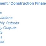 Structure of Development/Construction Financial Model | eFinancialModels Components list of a Development/Construction Financial Model including inputs and outputs.