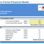 Hotel Pro Forma Financial Model Check Sheet | eFinancialModels Pro forma financial model check listing completion and validation status.