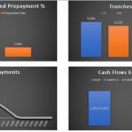 Financial Performance Metrics Analysis | eFinancialModels Charts showing financial metrics: Internal Rate of Return of 7.02%, Prepayment Rate of 2.00%, and cash flows for multiple tranches.