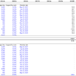 Long-term liabilities financial data including interest expenses and repayment details by year.