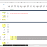 Solar Rooftop Project Assumptions Excel Template | eFinancialModels Excel screenshot of financial assumptions for solar project model including dates and costs.
