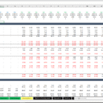Financial model template showcasing comprehensive monthly income and balance sheet data.