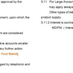 Excerpts from a financial policy document regarding service agreements and debtor management.