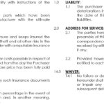 Contract Terms on Liability and Insurance Obligations | eFinancialModels Contract segments outlining liabilities, insurance responsibilities, and address notifications.