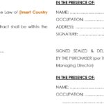 Template for Contract of Sale with Governing Law | eFinancialModels Contract of Sale template showing governing law and signature areas for seller and purchaser.