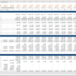 Financial model template for a Solar PV project with income statement, balance sheet, and cash flow statement.