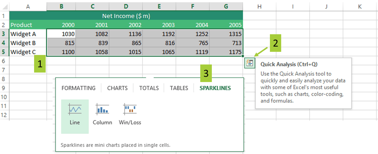 how do i get the quick analysis button on excel