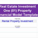 Real Estate Investment Property Financial Model Template | eFinancialModels Rental property investment model template showcasing project name and update date.