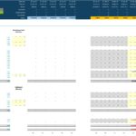 Balance sheet template displaying assets, liabilities, and equity for financial projections.