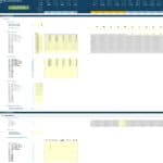 Financial projection template showing income statement, service volumes, and staff costs for a medical clinic.