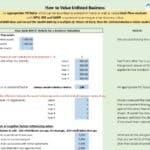 Business Valuation Template for Unlisted Companies | eFinancialModels Business valuation model with financial inputs and PE ratio guidelines