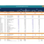 Trial balance listing account values for 2020 and 2021, showing debits and credits.