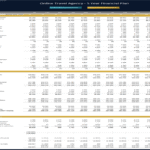 Online Travel Agency 5-Year Financial Plan Template | eFinancialModels Five-year financial forecast for an online travel agency showing income, expenses, and cash flow.