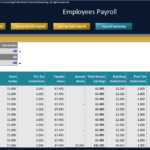 Employee Payroll Summary for December | eFinancialModels Payroll summary table with monthly salary, deductions, and net pay details.