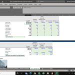 Cost and efficiency comparison for hydrogen and diesel trucks in an Excel financial model.